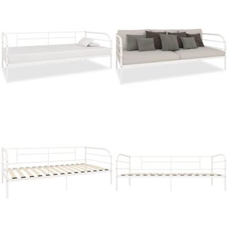 vidaXL Telaio Divano Letto Bianco in Metallo 90x200 cm - Telaio in metallo - Divano giorno