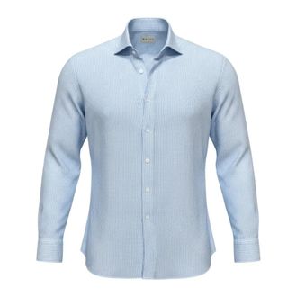 Xacus Mop 721Ml 21273 Shirt - Heren - Zakelijke Overhemden - Blauw - 2XL - Linnen - Overhemden