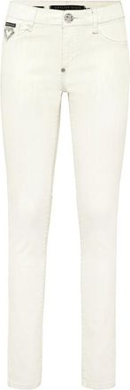 Philipp Plein High Waist Jegging Heart - Dames - Skinny Jeans - Wit - W28 - Denim - Jeans