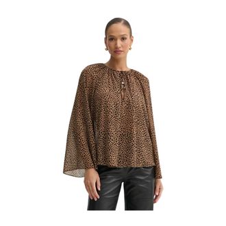 Michael Kors Blusa con Estampado de Leopardo - Blouses & Shirts - Mujer - Marr&oacute;n - M