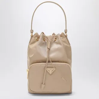 Prada Duet bucket bag in beige Re-Nylon
