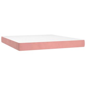 vidaXL Colch&oacute;n Muelles Ensacados Terciopelo Rosa 180x200x20 Cm Vidaxl