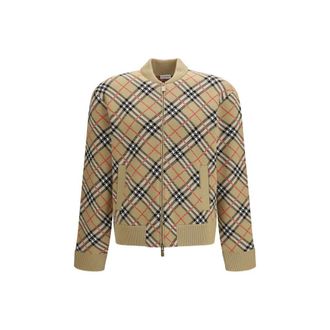 Burberry Beige Wool Mens Bomber