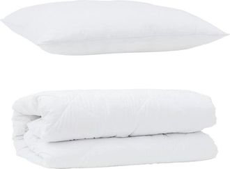 vidaXL Edredón con Cojín 2 pcs Blanco 135 x 220 cm Microfibra Vidaxl