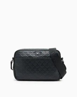 Emporio Armani lederen adelaarstas met reli&euml;f