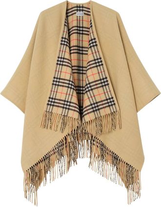 Burberry REVERSIBLE CHECK WOOL CAPE - Burberry - Woman