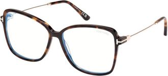 Tom Ford FT5953-B 052 Dark Havana/Clear Blue Light Block 55mm