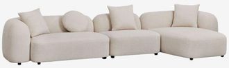 Sklum Sof&aacute; Modular Chaise Longue Derecho De 3 Piezas En Chenilla Coco Sklum