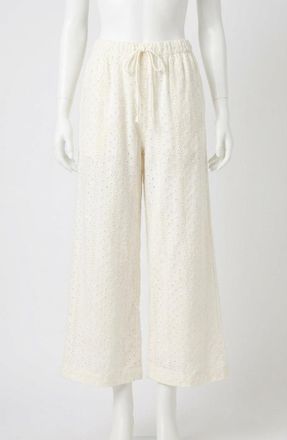Z Supply Romi Knit Eyelet Pants In White