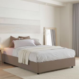 Talamo Italia Talamo Italia - Cama Matrimonial Gioia, Cama Contenedor Con Revestimiento De Tela, 100% Made In Italy, Apertura Frontal, Con Colch&oacute;n Cm 140x200 Inclui