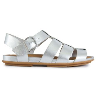 FitFlop Fitflop Womens Gracie Leather Fisherman Sandals - Silver - Size UK 8