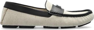 Dolce & Gabbana Loafers met een applicatie met een gegraveerd logo - Heren - Loafers - Beige - 41 1/2 EU - Leer - Schoenen