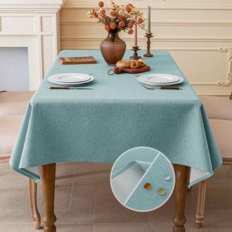 OEM Mantel Con Aspecto De Lino, Lavable, Impermeable, Para Comedor, Jard&iacute;n, Fiestas, Bodas O El Hogar, 120 X 120 Cm - Verde Salvia