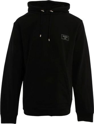 Balmain Hoodies, male, Black, Size: XL Vintage Embroidered Hoodie