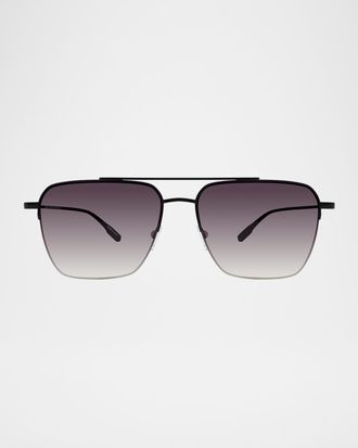 Barton Perreira Men & apos;s Armstrong Titanium Aviator Sunglasses