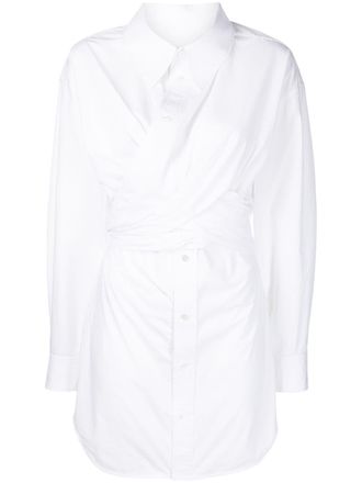 Alexander Wang gathered shirt dress - women - Cotton - 2 - White