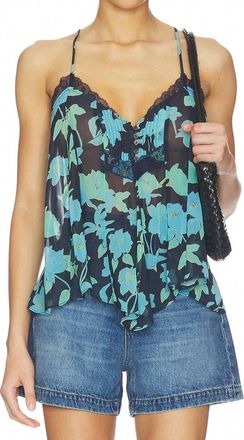 Free People Margaux Printed Tank Top In Capri Blue Combo