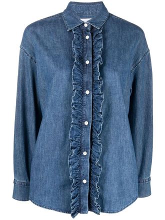 Jacob Cohen Blouse met ruche afwerking - Blauw