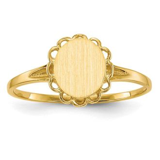 Diamond2Deal 14k Yellow Gold Open Back Signet Ring