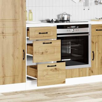 Berkfield Home Kitchen Base Cabinet Kalmar Artisan Oak Engineered Wood