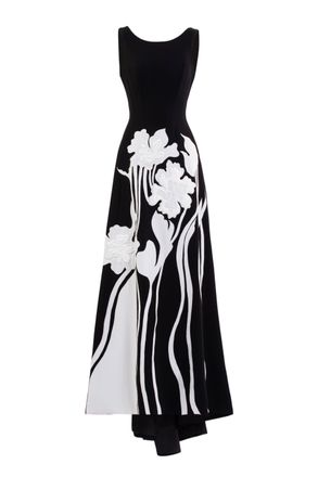 Saiid Kobeisy Embroidered Padded Crepe Dress
