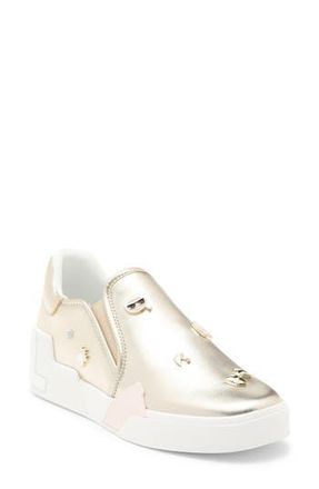 Karl Lagerfeld Maude Slip On Sneaker in White Gold at Nordstrom Rack, Size 9.5