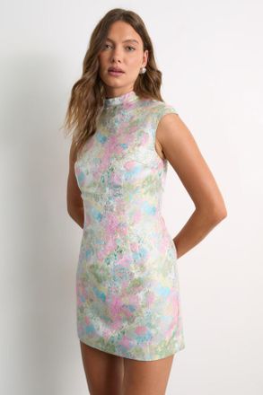 Warehouse Womens Jacquard Mini Dress - Multicolour - Size 18 UK