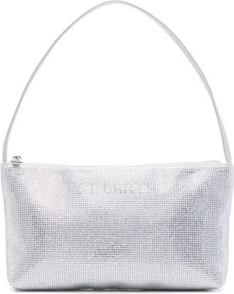MC2 Saint Barth Strassy Zilveren Handtas met Strass - Dames - Schoudertassen - Grijs - ONE Size - Tassen