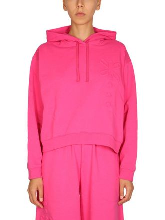 McQ by Alexander McQueen Relaxed Pink Hoodie With Embossed Detailing