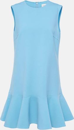Oscar De La Renta Ruffle-trimmed wool-blend minidress