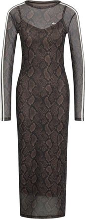adidas (WMNS) adidas Snake Print Maxi Dress Asia Sizing Earth Strata Aurora Coffee KX1892