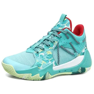 Generic Mens Basketball Shoes with Breathable Mesh High Cut Wear-Resistant, Shock-Absorbing Anti Slip Training Boots Walking Shoes(Green,5.5 UK)