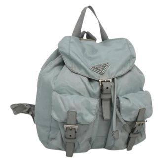Prada Pre-owned Backpacks, female, Blue, Size: ONE SIZE Pre-owned Nylon Backpack
