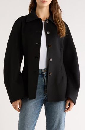 R&oacute;he Sculptural Double Face Wool Jacket in Black at Nordstrom, Size 6 Us