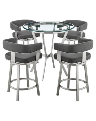 Armen Living Naomi And Lorin 5pc Counter Height Dining Set