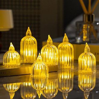 OEM 6 Luces Nocturnas Ambientales Para Acampar Al Aire Libre, Velas Electr&oacute;nicas, Decoraciones Para Tiendas De Campa&ntilde;a, Mediano Y Peque&ntilde;o)