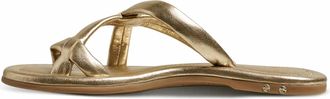 beek Womens Sungem Leather Slide Sandal In Gold