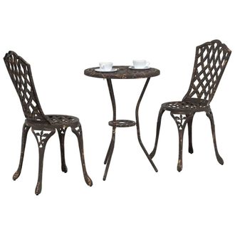 Berkfield Home Traditional Bronze Cast Aluminium Small Durable Outdoor Dining Set