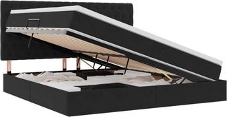 vidaXL Storage Bed with Mattress Black 200 x 200 cm Velvet vidaXL