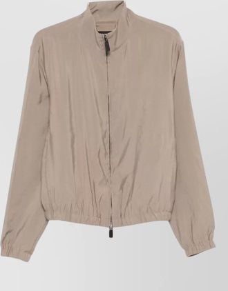 Emporio Armani short jackets elasticated cuffs hem high collar