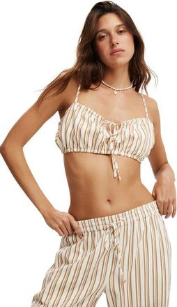 Cotton On Womens Emily Micro Top in Karina Stripe Artichoke at Nordstrom, Size 10