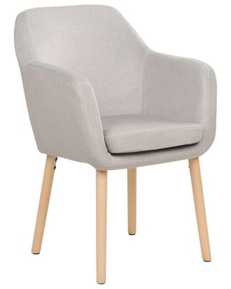 Beliani Silla de comedor terciopelo gris pardo