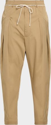 Mordecai Mens Double-Pleated Tapered Drawstring Pants