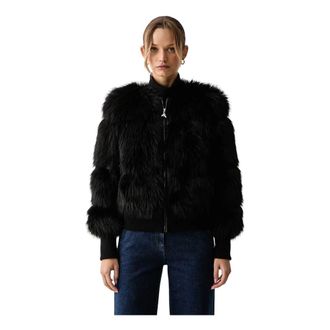 Patrizia Pepe Fluffy Bomberjack - Dames - Jassen - Zwart - Maat: XS Poliester
