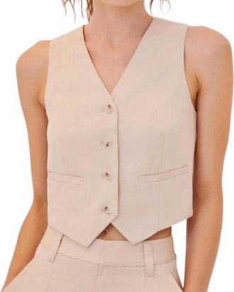 Something Navy Tailored Vest In Ecru