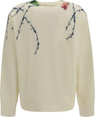 Blumarine Floral-Intarsia Sweater - Beige