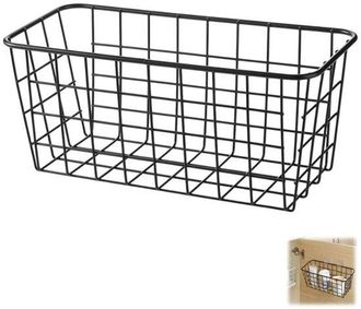 OEM Cesta Colgante, Estante, No Requiere Taladrar, Incluye 2 Ganchos Autoadhesivos, Armarios, Aseos Y Ba&ntilde;os, Negro, 28 X 12 X 12,5 Cm
