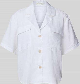 Christian Berg Loose Fit Hemdbluse aus reinem Leinen in Weiss, Größe 34