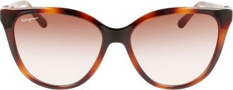 Ferragamo 57mm Gradient Cat Eye Sunglasses in Tortoise at Nordstrom