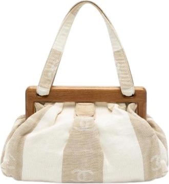 Chanel Pre-owned Handbags, female, White, Size: ONE SIZE Pre-owned Vintage Canvas Handbag
